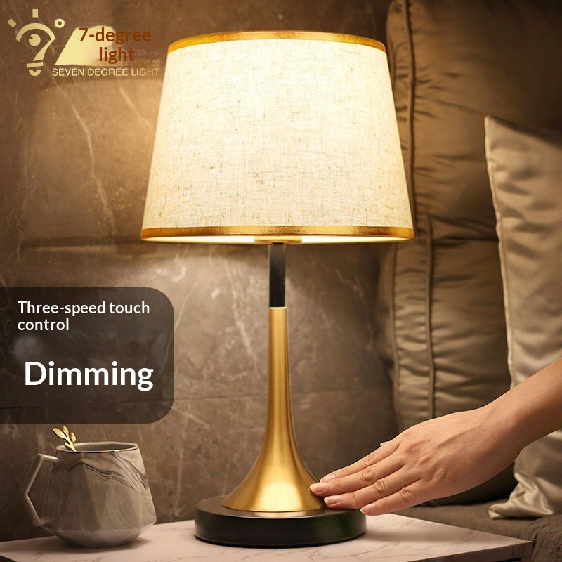 Nordic Touch Sensor Dimming LED Table Lamp – Modern Cloth Desk Light for Living Room & Bedroom