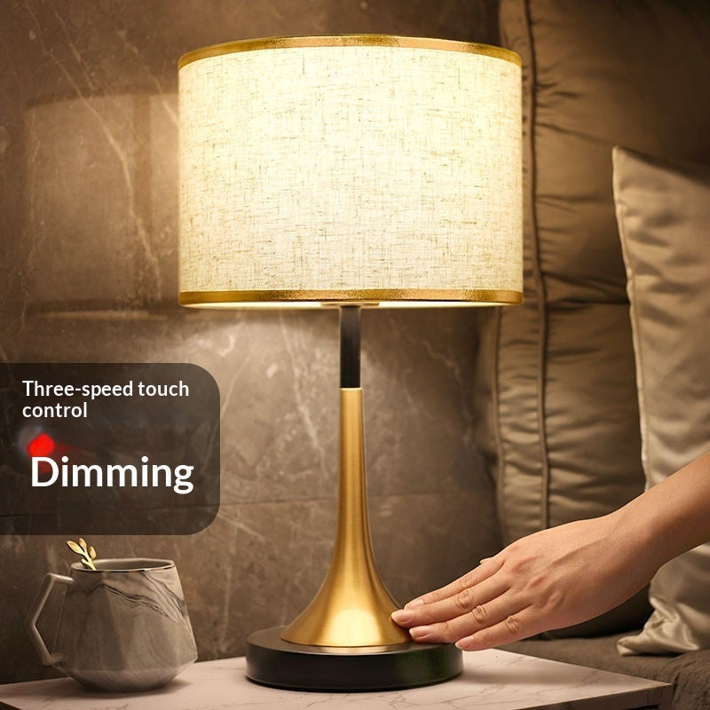 Nordic Touch Sensor Dimming LED Table Lamp – Modern Cloth Desk Light for Living Room & Bedroom