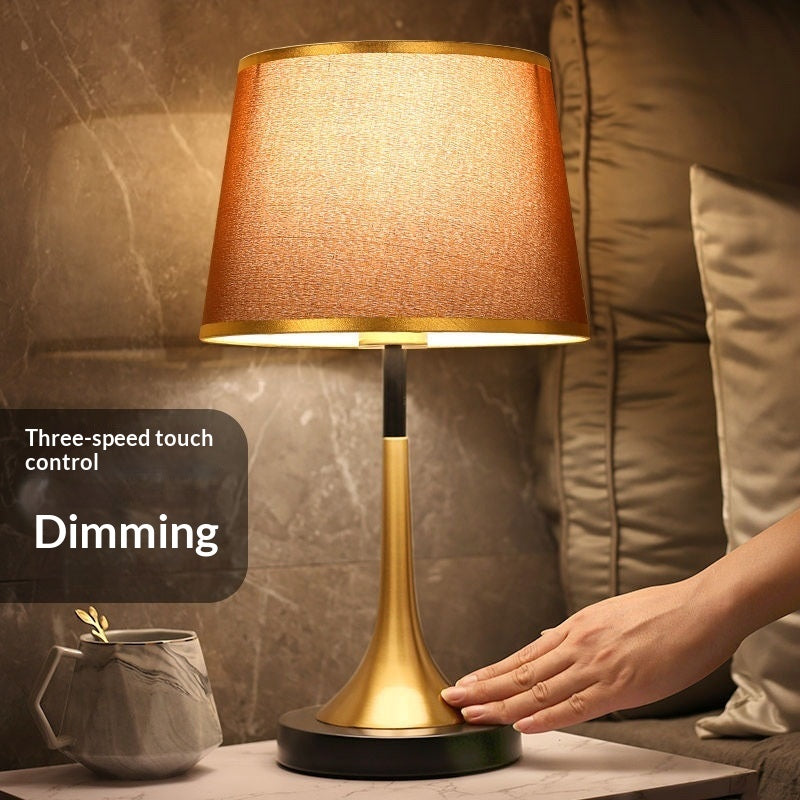 Nordic Touch Sensor Dimming LED Table Lamp – Modern Cloth Desk Light for Living Room & Bedroom