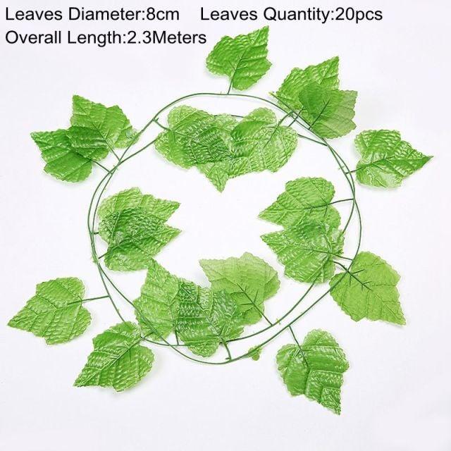 Artificial Hanging Ivy Vine – 90cm Fake Green Leaves for Indoor & Outdoor Wall Decor