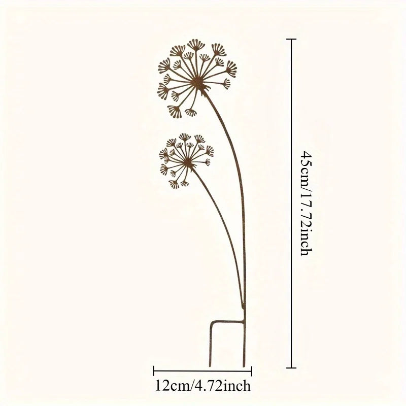 Metal Decorative Garden Stakes – Flower Patio & Planter Yard Outdoor Decor