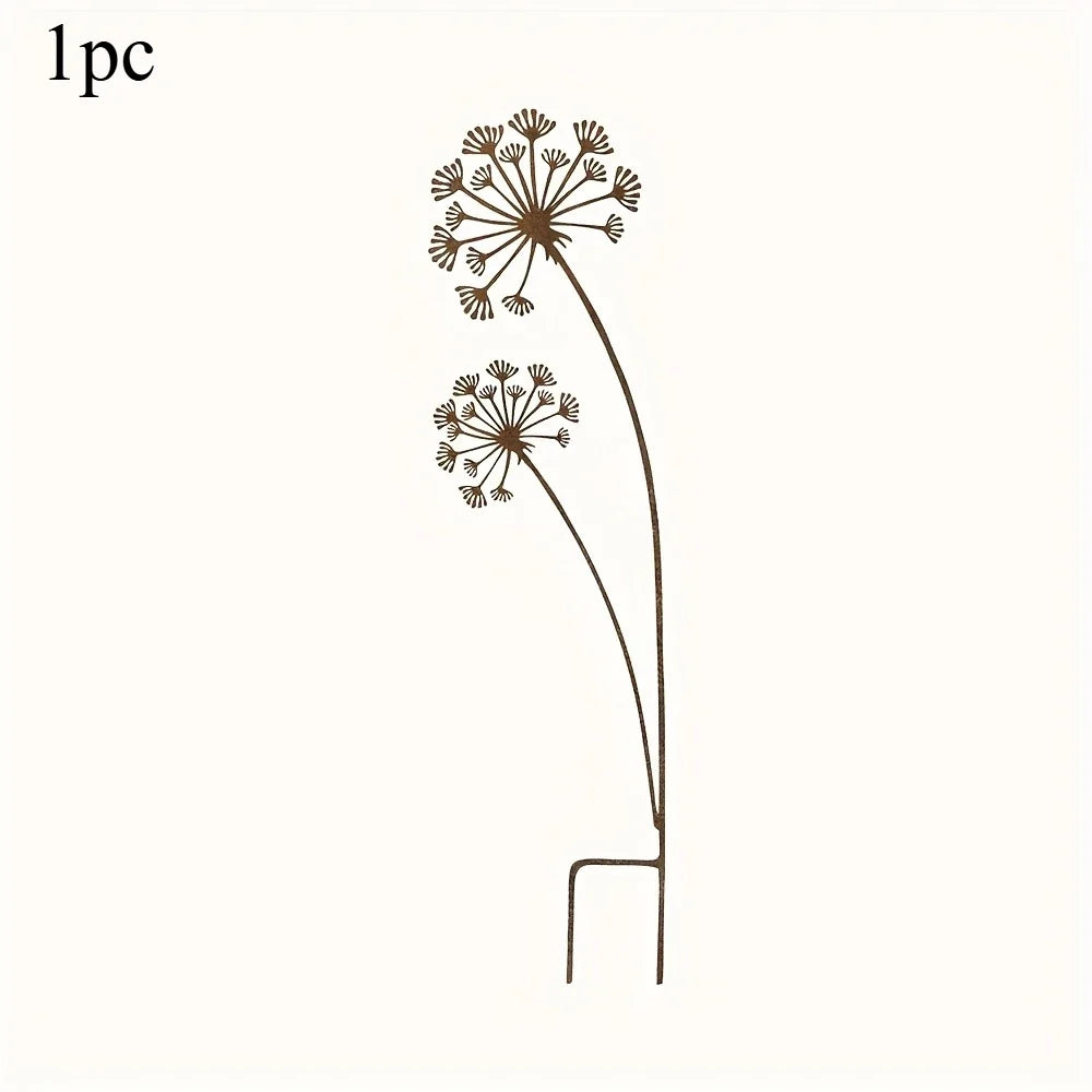 Metal Decorative Garden Stakes – Flower Patio & Planter Yard Outdoor Decor
