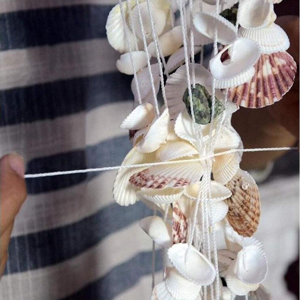 Mediterranean Natural Shell Wind Chimes – Waterproof Outdoor Garden & Porch Decor