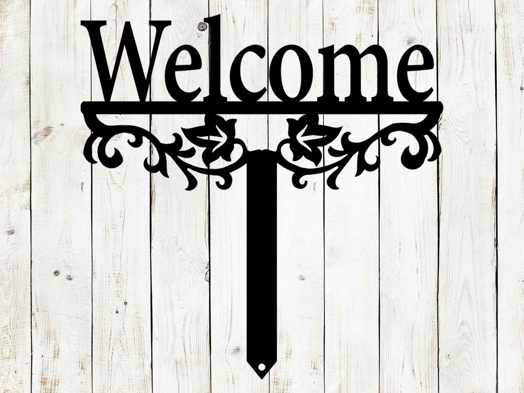 Welcome Yard Stake Metal Sign | Outdoor Garden Entry Decor