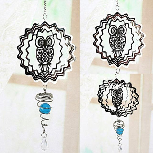 3D Kinetic Metal Wind Spinner & Chime – Stainless Steel Spiral Sculpture for Garden & Patio