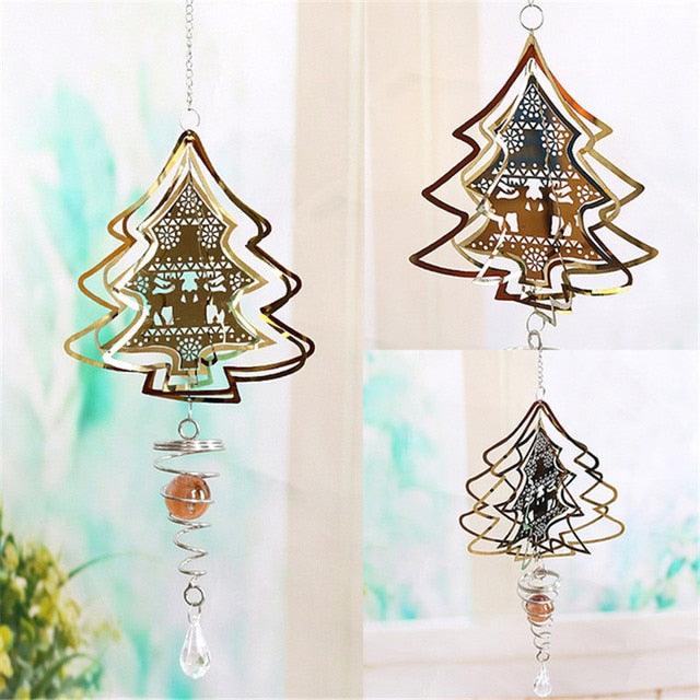 3D Kinetic Metal Wind Spinner & Chime – Stainless Steel Spiral Sculpture for Garden & Patio